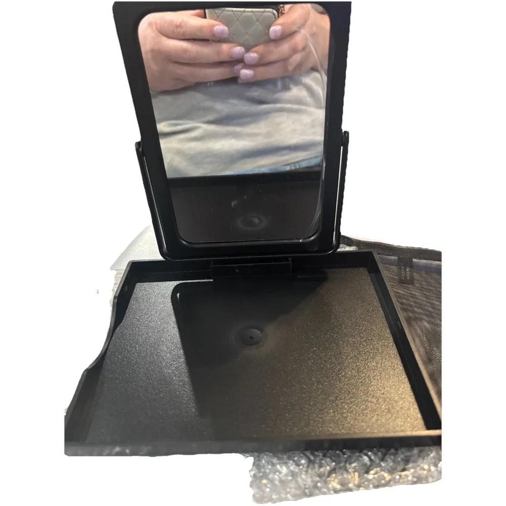 Mary Kay Black Mirror Foldable Standing Travel Mirror with Tray NEW
